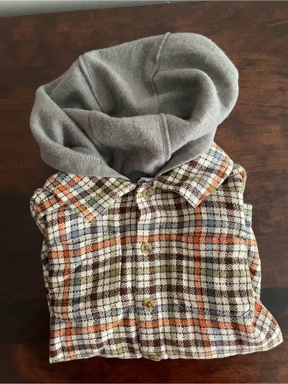 Toddler Boys NWT 5T Multi-Colored Old Navy Hooded Flannel Shirt